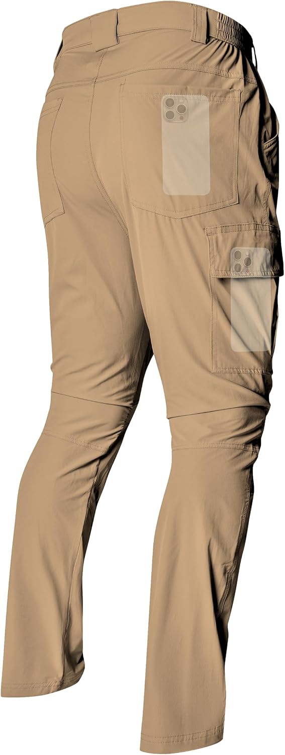 Men's Lightweight Hiking Cargo Pants Waterproof Quick Dry Travel Climbing Camping Fishing Mens Work Pants Outdoor