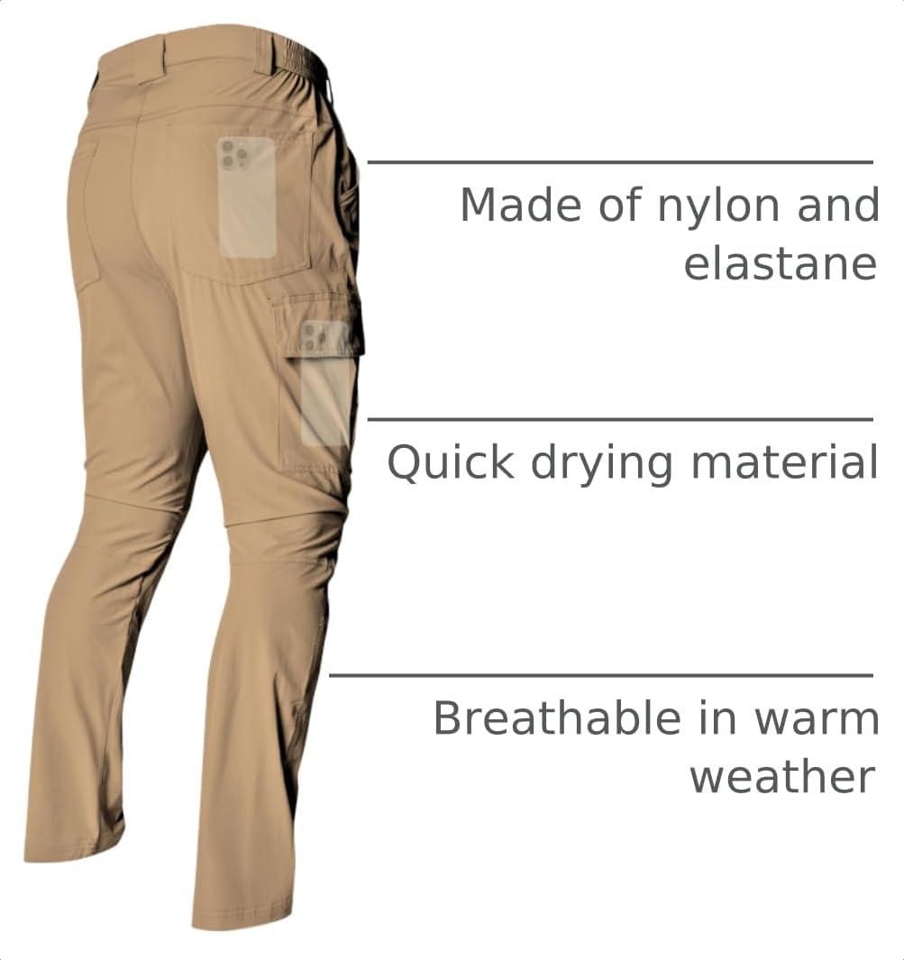 Men's Lightweight Hiking Cargo Pants Waterproof Quick Dry Travel Climbing Camping Fishing Mens Work Pants Outdoor - Image 4