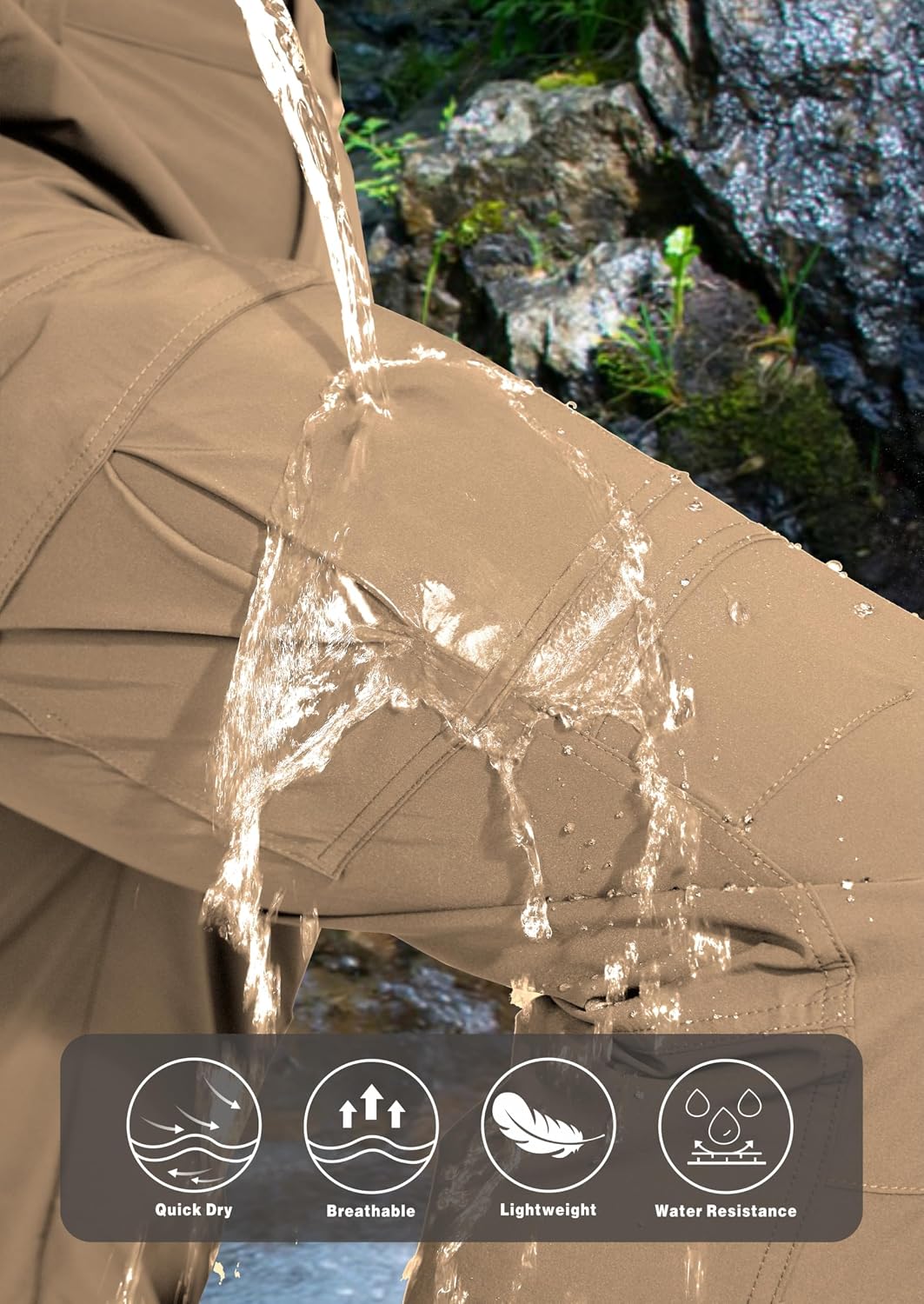Men's Lightweight Hiking Cargo Pants Waterproof Quick Dry Travel Climbing Camping Fishing Mens Work Pants Outdoor - Image 6