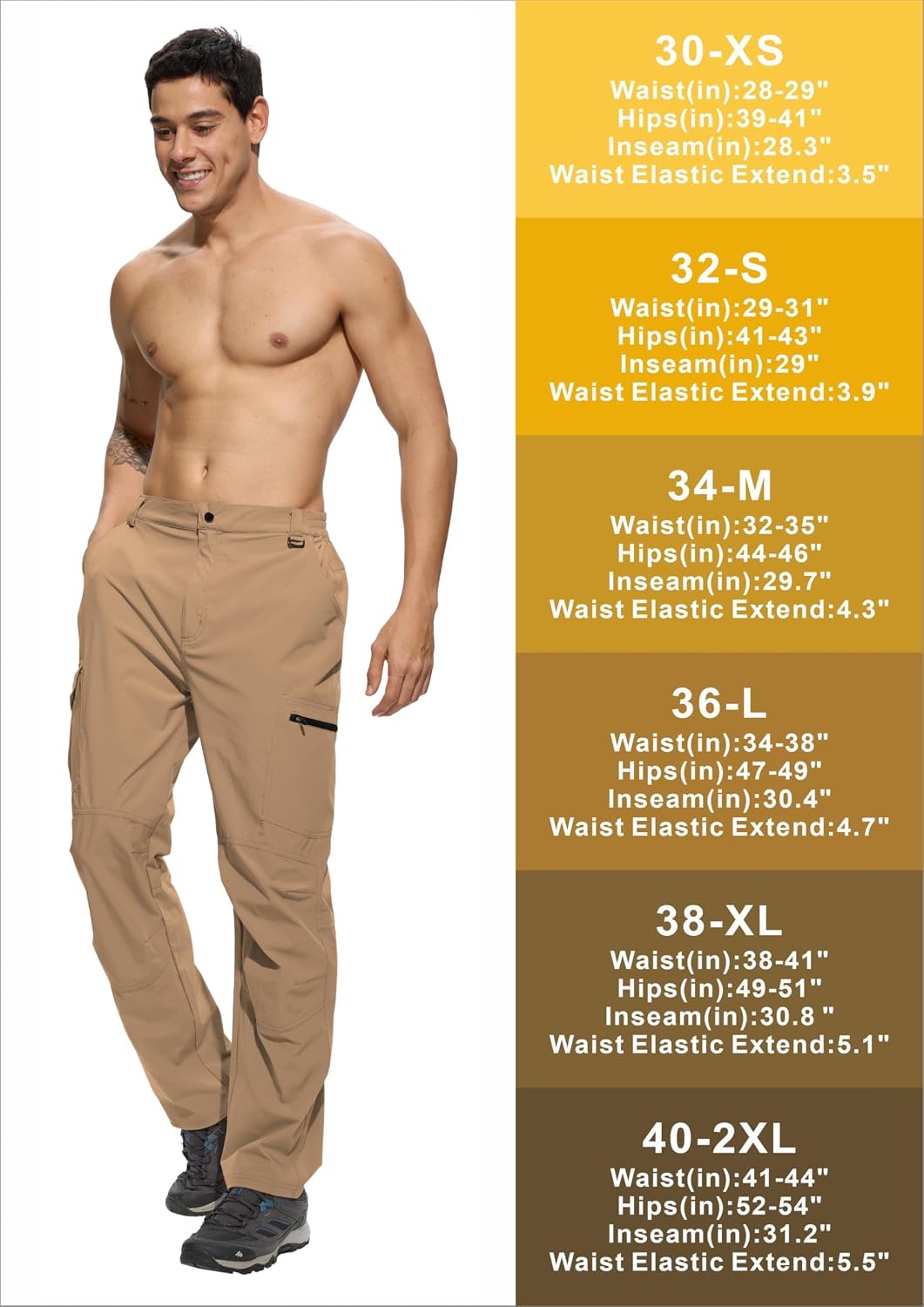 Men's Lightweight Hiking Cargo Pants Waterproof Quick Dry Travel Climbing Camping Fishing Mens Work Pants Outdoor - Image 7