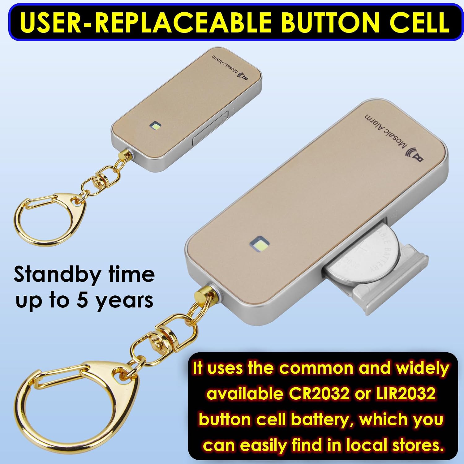 Ultrathin Personal Alarm Waterproof Replaceable Battery Strobe Light - Image 6